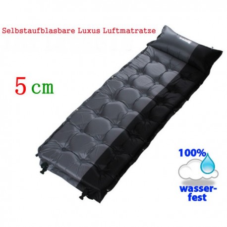 Schlafmatte Schlafsack Selbstaufblasbare Luftmatratze Kissen 5 cm dicker Luxus Openair Festival