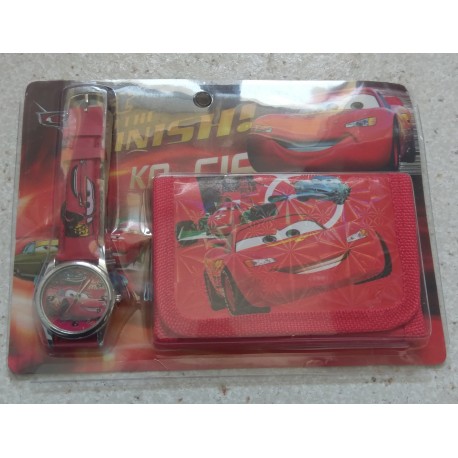 Walt Disney Pixar Cars Lightning Mc Queen Kinder Uhr mit Geldbörse Portemonnaie Geldsack