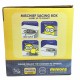 Rückseite der Minions Spardosen-Verpackung mit witziger Bedienungsanleitung. Sparen mit Humor.