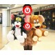 Tom und Jerry Plüschtier Plüsch Geschenk XL 70cm Kater Maus Plüschkatze Plüschmaus Kult