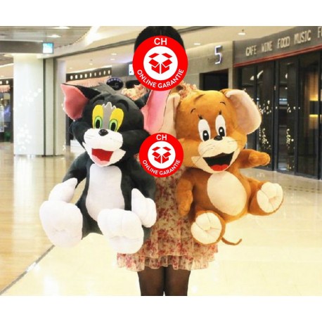 Tom und Jerry Plüschtier Plüsch Geschenk XL 70cm Kater Maus Plüschkatze Plüschmaus Kult