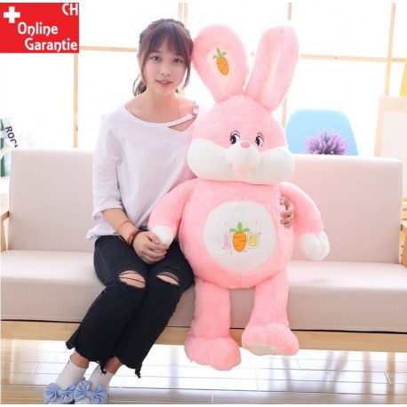 Riesen XXL Plüsch Hase Plüschhase Kaninchen Kuscheltier Pink ILU Ich liebe dich I Love You Pink Rosa Geschenk Mädchen