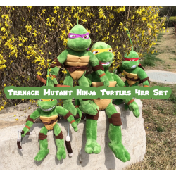 Teenage Mutant Ninja Turtles Plüsch Puppe Puppen Spielzeug TMNT Leonardo Donatello Raphael Michelangelo Plüschtier XL Set