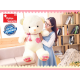 Romantischer XXL Teddybär 110 cm mit Herz auf den Pfoten – Kuscheltier Geschenk aus der Schweiz
