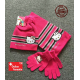 Hello Kitty Hellokitty HK Cap Mütze Beanie Handschuhe Handschuhen Schal Mädchen Girl Winter Set Fan Kleidung