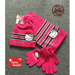 Hello Kitty Hellokitty HK Cap Mütze Beanie Handschuhe Handschuhen Schal Mädchen Girl Winter Set Fan Kleidung