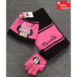 Disney Minnie Maus Minnie Mouse Mütze Beanie Cap Schal Handschuhe Handschuhen Winter Kleidung Set Winterset Kind Mädchen