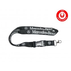 Lanière Mercedes-Benz porte-clés Lanyard noir avec clip et mousqueton