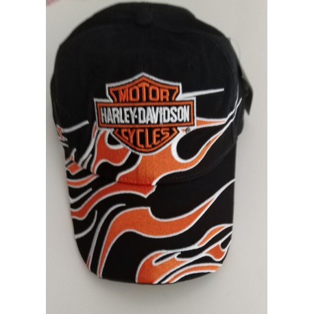 Harley-Davidson Harley Davidson Harley Cap Mütze Kappe Basecap Baseballcap Baseballkappe Schwarz mit Flammen