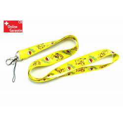 Gelbes Pokémon Schlüsselband mit Pikachu GO Logo und Handy Schlaufe