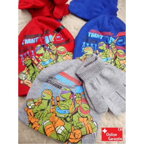 Teenage Mutant Ninja Turtles TMNT Mütze Beanie Mütze Handschuhe Winter Set Kinder