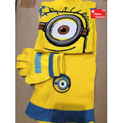 Minion Minions Ich – Einfach unverbesserlich Winter Mütze Beanie Schal Handschuhe Kind Fan