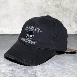 Harley-Davidson Cap Harley Kappe Mütze Biker Skull HD Fan Schwarz