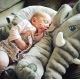 Elefant Elefanten Kissen Elefantenkissen Baby Kind XXL Plüschtier Geschenk 80cm
