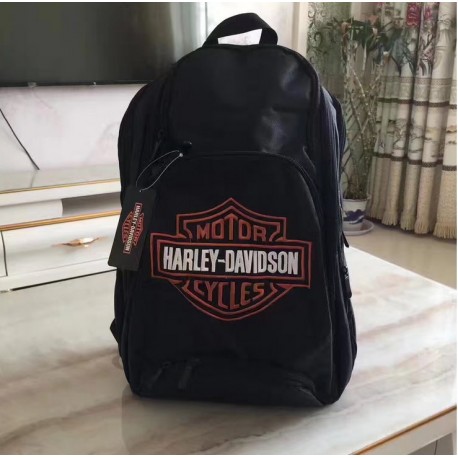 Harley-Davidson Rucksack Schwarz mit grossem Logo Vorderansicht