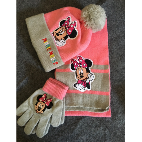 Disney Minnie Maus Winter Accessoire Mütze Beanie Schal Handschuhe Mädchen Kleidung