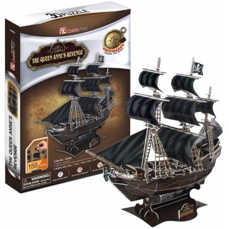 Puzzle 3D Piratenschiff Schiff Queen Anne's Revenge Kinder Montage Konstruktor Spielzeug Kit