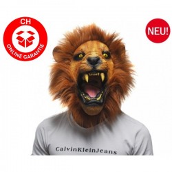Löwen Maske Deluxe Tiermaske Löwenmaske Kostum Fasnacht Halloween Tiger