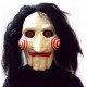 Horror Saw Kopfmaske Jigsaw Latex mit Kunsthaar Maske Fasnacht Party