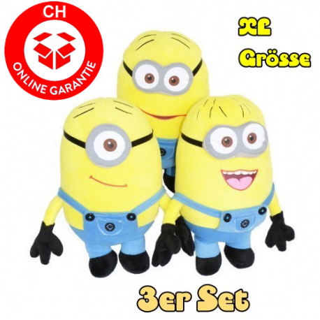 Minions Plüsch Plüschfigur 3 Set à 50cm Kino XL Hit Film Kinder Geschenk Set
