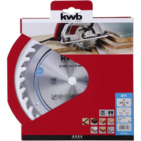 KWB Einhell AEG Bosch M71 Spanplatten Kreissägeblätter für Handkreissägen Ø 200 x 16 mm