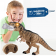 Kind spielt mit ferngesteuertem Tyrannosaurus rex