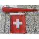 Trompette supporter Suisse 39 cm avec drapeau pour stade et public viewing
