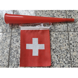 Trompette supporter Suisse 39 cm avec drapeau