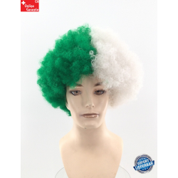 Grün Weiss Perücke Grünweiss Weissgrün Afro Fan St. Gallen Haar Fanartikel
