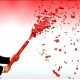 Rosenregen Konfetti Rosenblätter rot 60cm lang Hochzeit Konfettibombe Party Konfettishooter