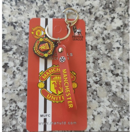 Manchester United Schlüsselanhänger mit Vereinslogo und rotem Schlüsselband – Fussball Fanartikel für Red Devils