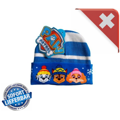 Bonnet d’hiver PAW Patrol pour enfants bleu et blanc Beanie avec motif d’hiver