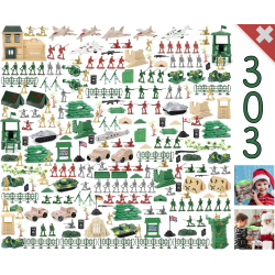 303-teiliges Militärspielset Spielzeug Soldaten Army Militär Panzer Flugzeuge Flaggen Schlachtfeld