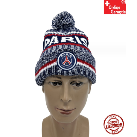 Paris Saint-Germain Bommelmütze PSG Fanartikel warme Beanie Wintermütze