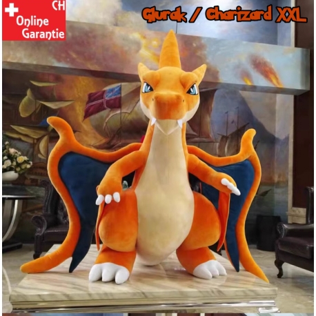 Pokémon Glurak Plüsch Kuscheltier 150cm Plüschtier Pokemon Charizard XXL Stofftier XXXL