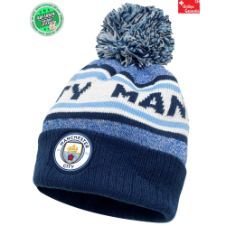 Manchester City Mütze mit Bommel Beanie Fan Kappe Winter Fanartikel