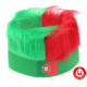 Portugal Fan-Stirnband mit wildem Strubbelhaar in den Nationalfarben