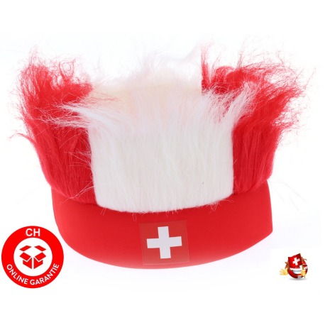 Hopp Schwiiz Schweiz Suisse Nati Fanartikel Stirnband Strubbelhaar Fussball WM EM Hockey Tennis Fan