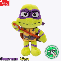 TMNT Donatello Kuscheltier 42 cm mit Bo-Stab, D-Gürtel und violettem Halstuch – Plüschtier für Ninja Turtle-Fans
