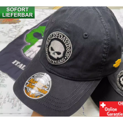 Harley-Davidson Basecap in Schwarz mit Skull-Stickerei – für Biker mit klarer Haltung am Lenker
