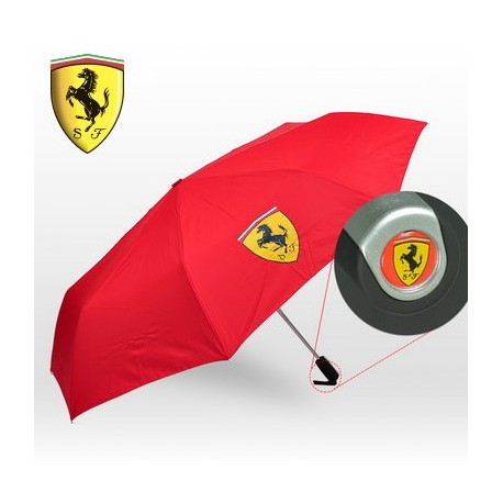 Ferrari Regenschirm Rot Automatik Taschenschirm Frontansicht