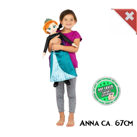 Disney Die Eiskönigin Anna Plüsch Puppe XXL Kuscheltier Plüschtier 67cm