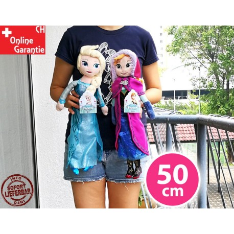 Disney La Reine des Neiges peluches Elsa et Anna 50 cm, set Frozen câlin, jouet adorable, cadeau parfait pour enfants et fans.