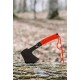 Survival-Axt mit orangefarbenem Paracord-Griff – perfekt für wilde Einsätze