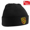 Bonnet d’hiver Porsche noir Beanie avec logo brodé en acrylique chaud