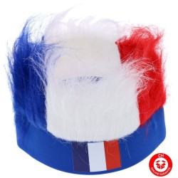 Frankreich Stirnband Les Bleus Perücke