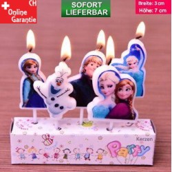 La reine des glaces bougies anniversaire 5 pièces Anna Elsa Olaf Kristoff