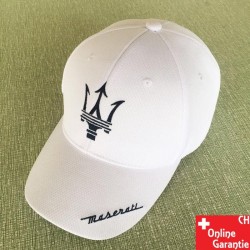 Maserati Kappe Auto Fanartikel Mütze Weiss Cap