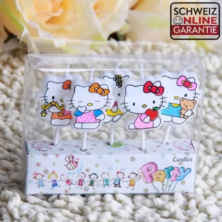 Hello Kitty Party Kerzen Set für Kindergeburtstag Torte und Muffins