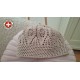 Häkelmütze Baumwolle Beige Handarbeit Schweizer Alpen